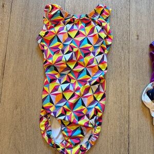 Colorful Geometric Patterned Leotard